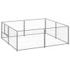 Dog Kennel Silver 43.1 ft² Steel