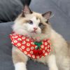 Small Dog Cat Cute Cherry Bibs Scarf Pet Bandana Neckerchief Accessories, Red